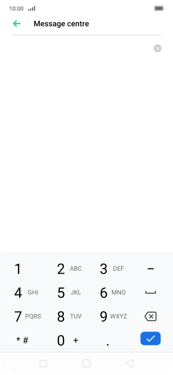 Key in +447958879879 and press the confirm icon.
