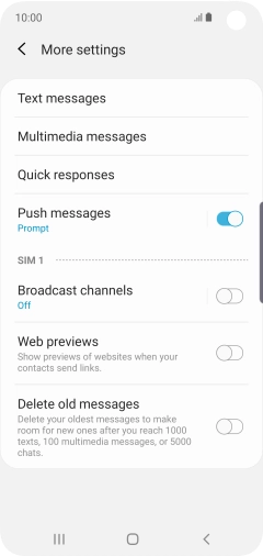 Press Text messages.