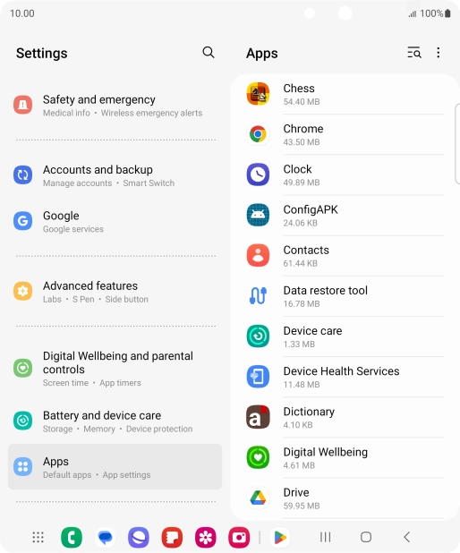 Press the required app.
