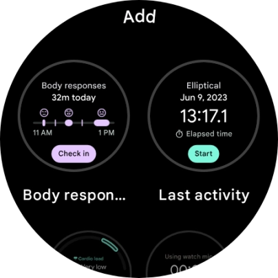 Slide your finger upwards on the screen to see the different widgets.