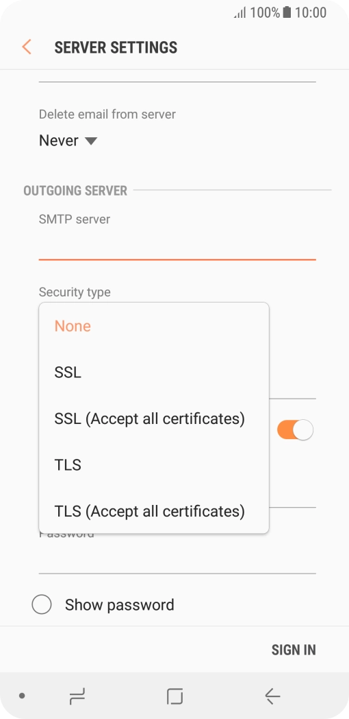 Press None to turn off the function.