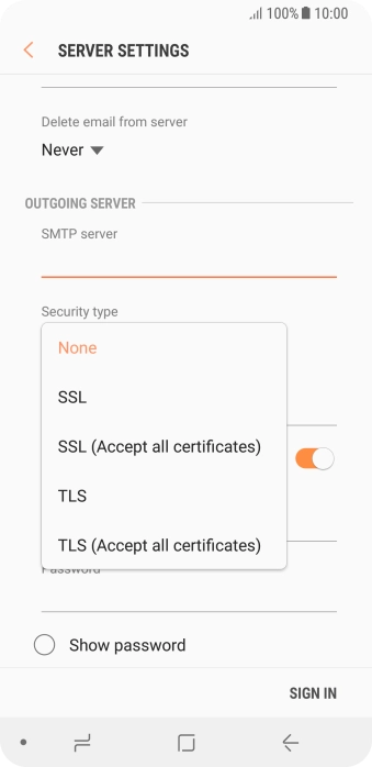 Press None to turn off the function.
