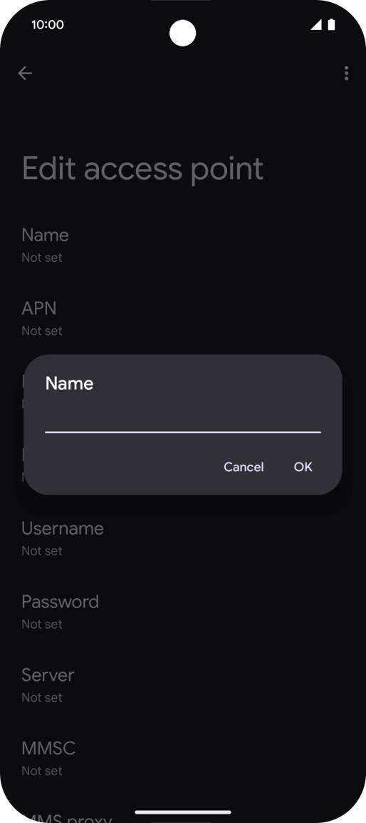 Key in EE Internet and press OK.