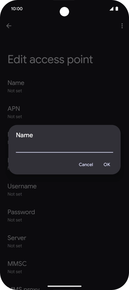 Key in EE Internet and press OK.