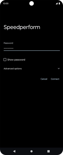 Key in the password for the Wi-Fi network and press Connect.