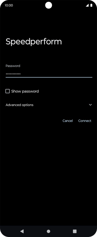 Key in the password for the Wi-Fi network and press Connect.