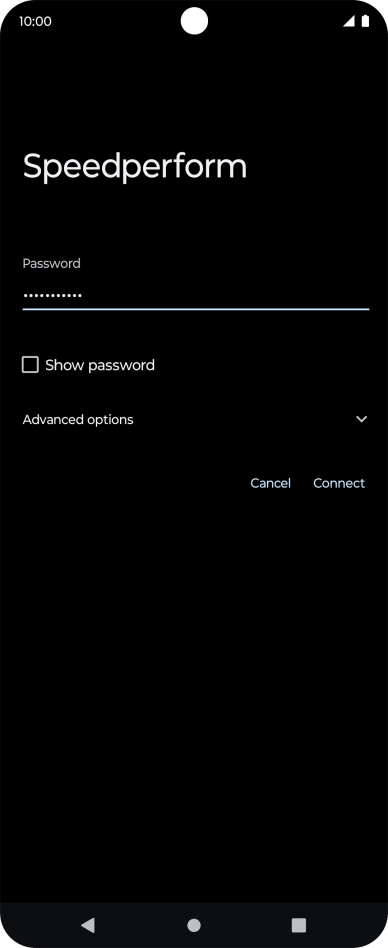 Key in the password for the Wi-Fi network and press Connect.