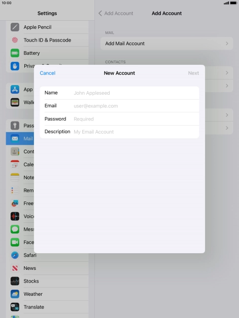 Press Name and key in the required sender name.