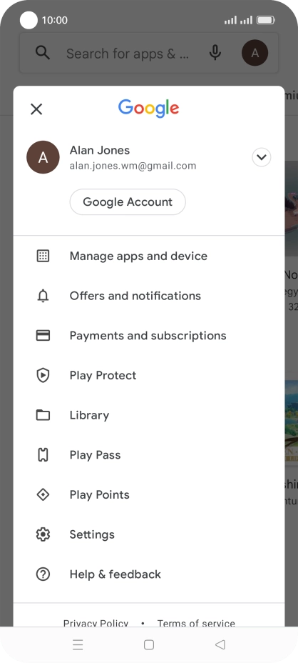 Press Manage apps and device.