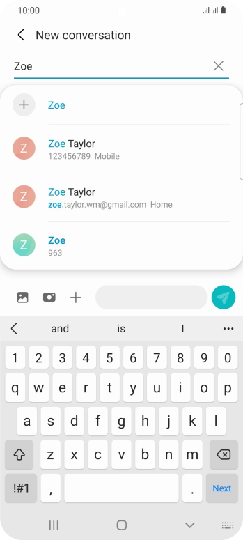 Press the required contact.