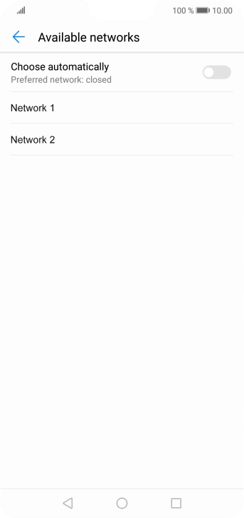 Press the required network.