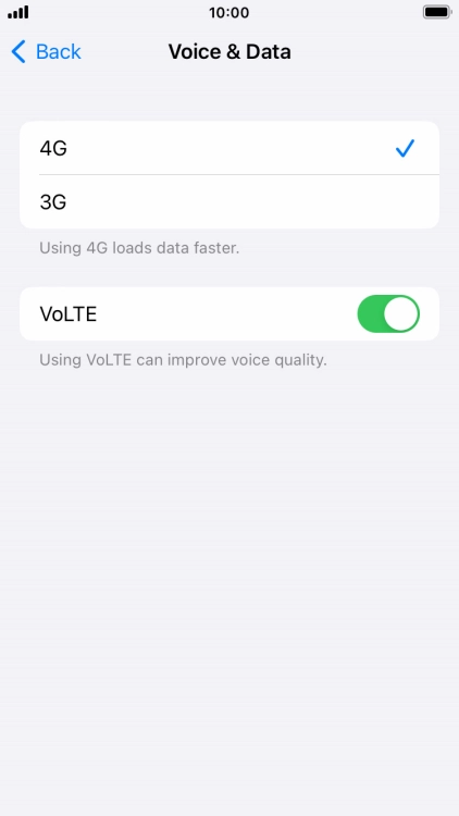 To turn on use of 4G primarily, press 4G.