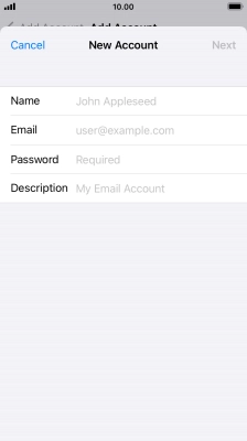 Press Name and key in the required sender name.