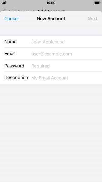Press Name and key in the required sender name.