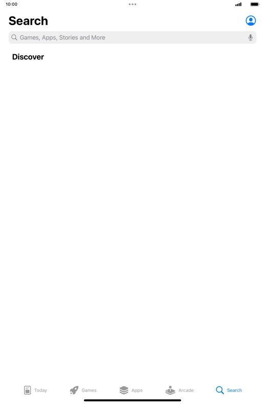 Press the search field.