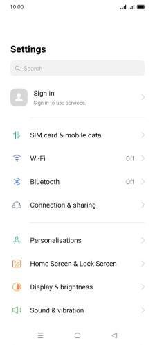Press SIM card & mobile data.