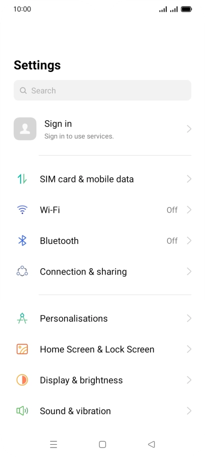 Press SIM card & mobile data.