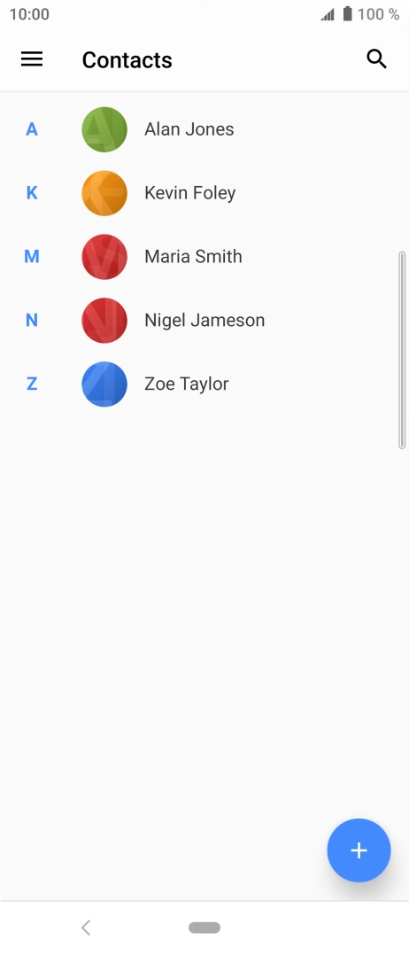 Press the new contact icon.