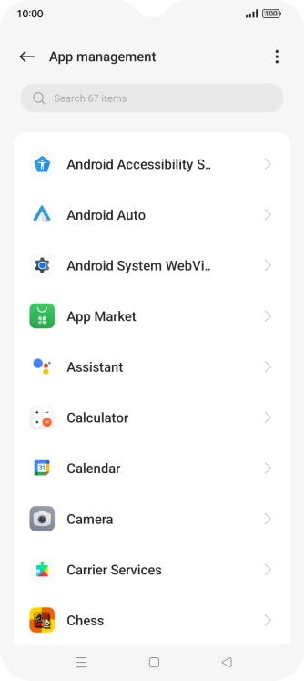 Press the required app.