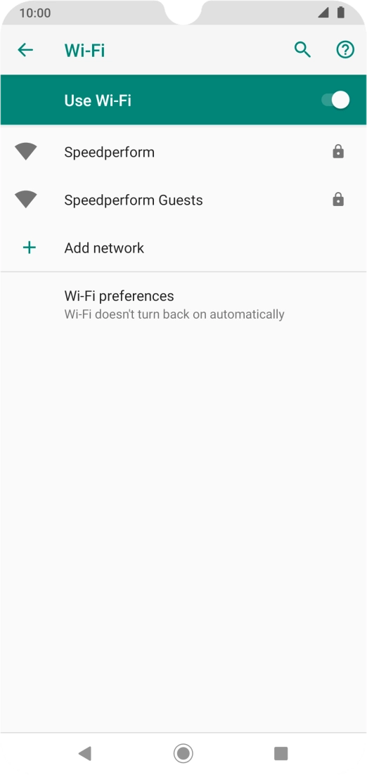 Press the required Wi-Fi network.