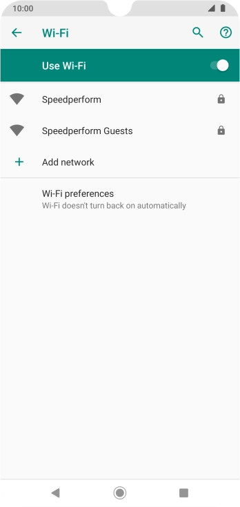 Press the required Wi-Fi network.