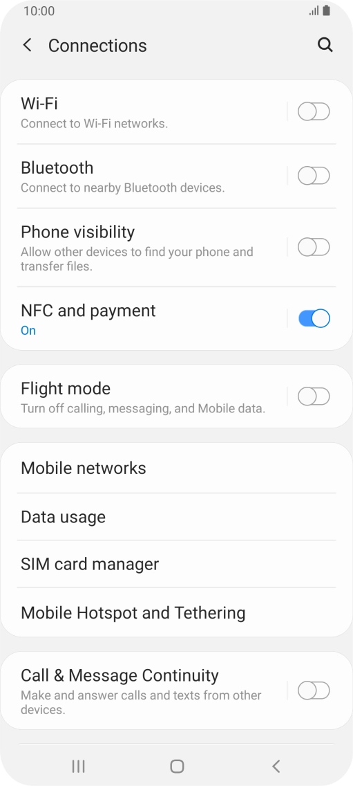 Press Mobile networks.