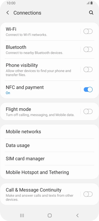 Press Mobile Hotspot and Tethering.