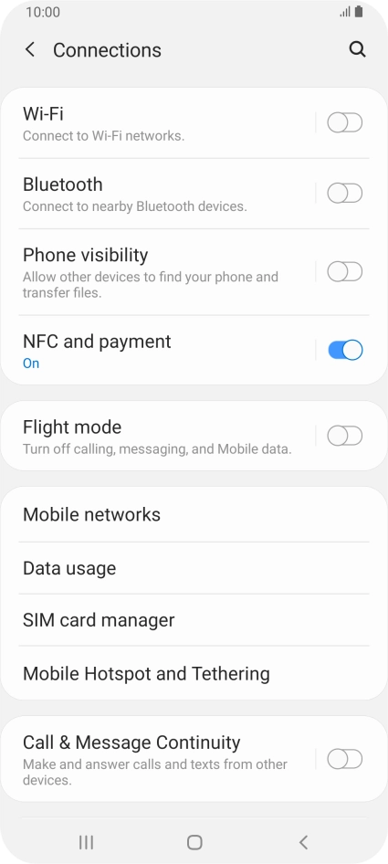 Press Mobile networks.