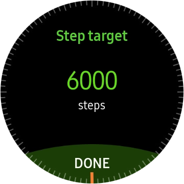 Turn the Rotating bezel right or left to select the required goal.