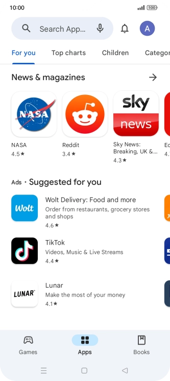 Press the profile icon.