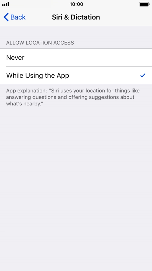Press the required setting to turn the function on or off.