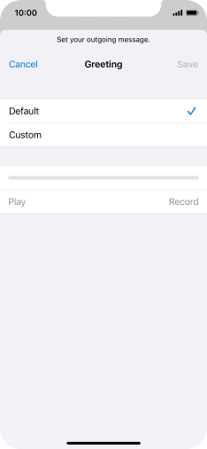Press Default to select the default greeting.