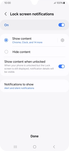 Press the required settings to turn them on or off.