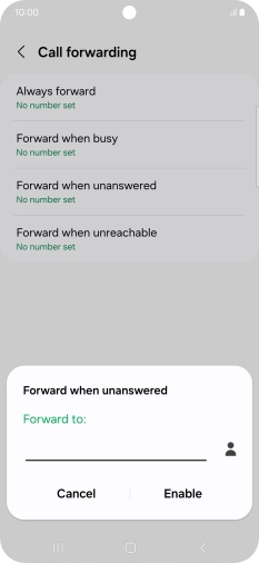 Key in +447953222222 and press Enable.