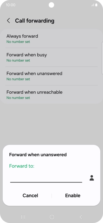 Key in +447953222222 and press Enable.