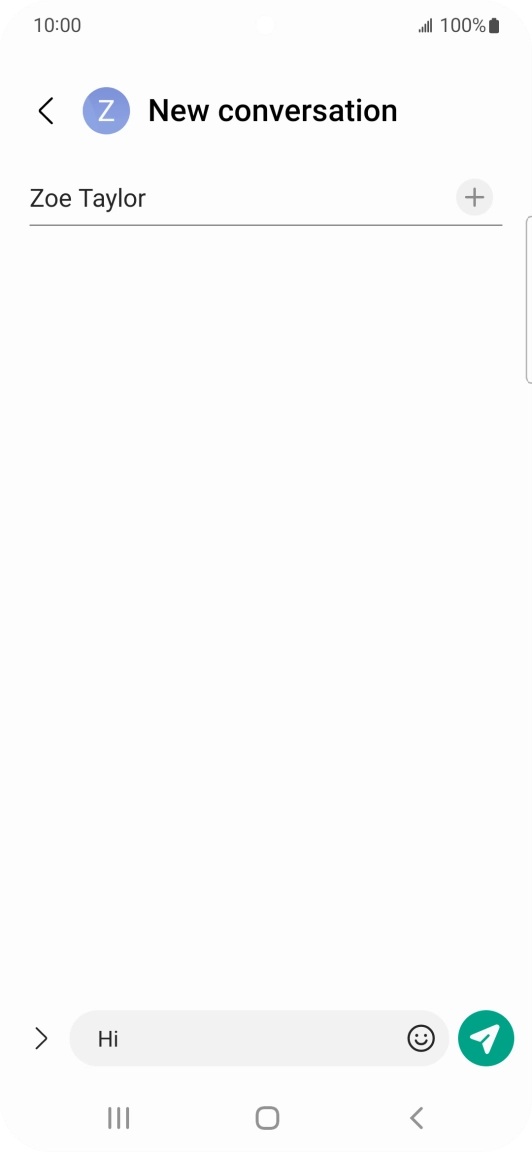 Press the send icon when you've finished your SMS.