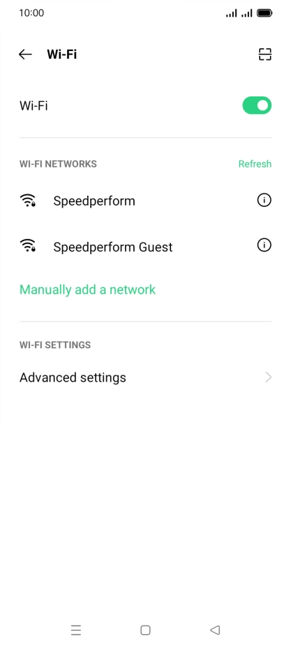 Press the required Wi-Fi network.
