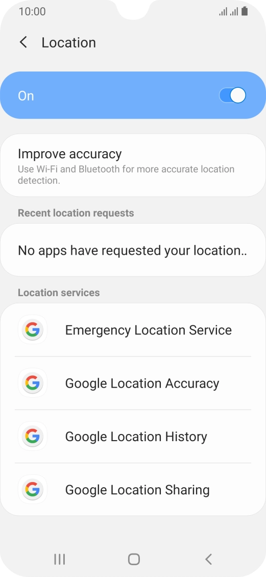 Press Google Location Accuracy.