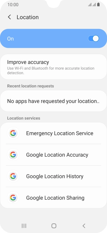 Press Google Location Accuracy.