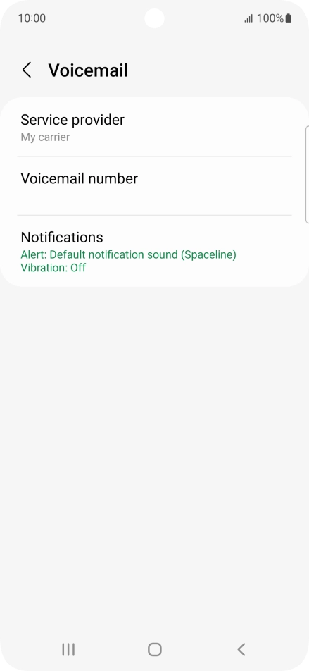 Press Voicemail number.