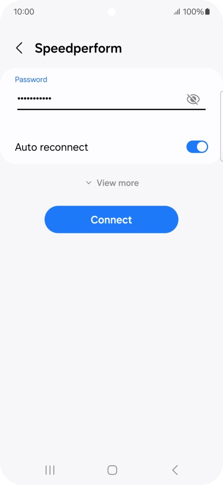 Key in the password for the Wi-Fi network and press Connect.