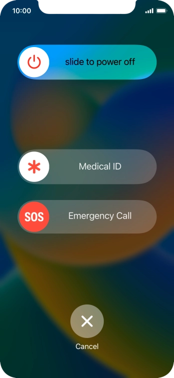 Press and drag the power off icon right.