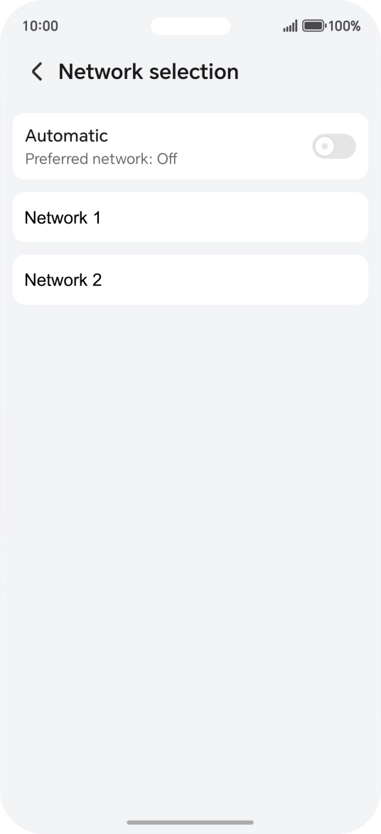 Press the required network.