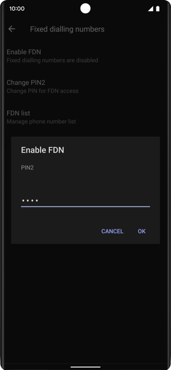 Key in your PIN2 and press OK. The default PIN2 is 0000.
