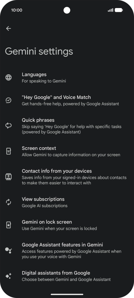 Follow the instructions on the screen to select the required settings.