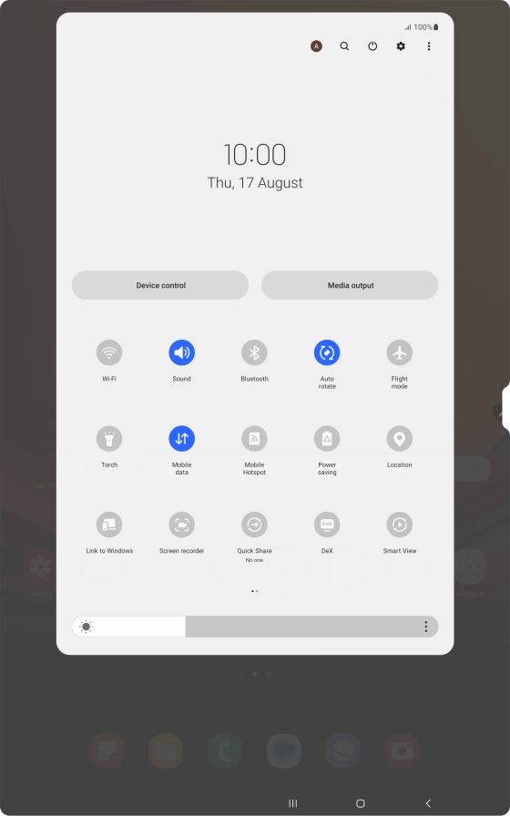 Press the settings icon.