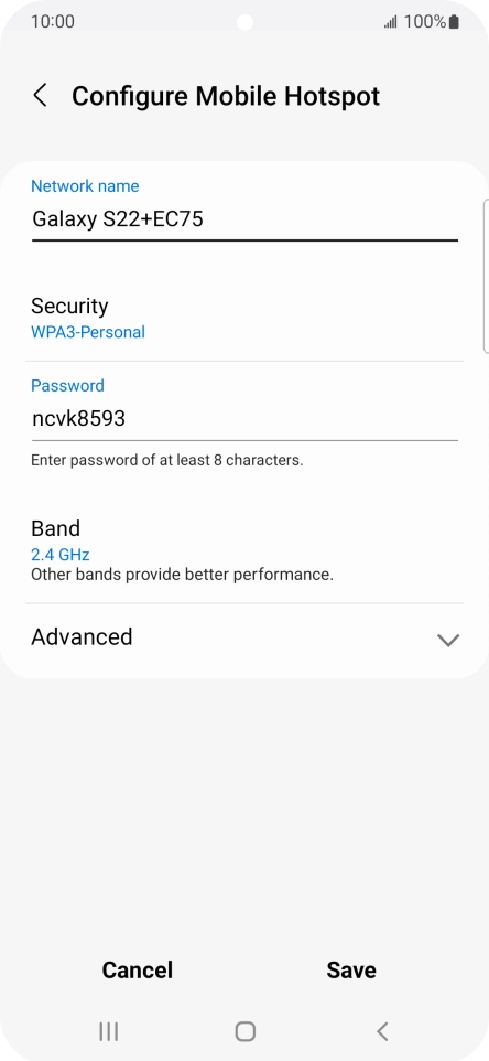 Press the field below 