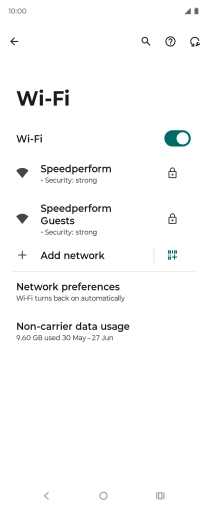 Press the required Wi-Fi network.