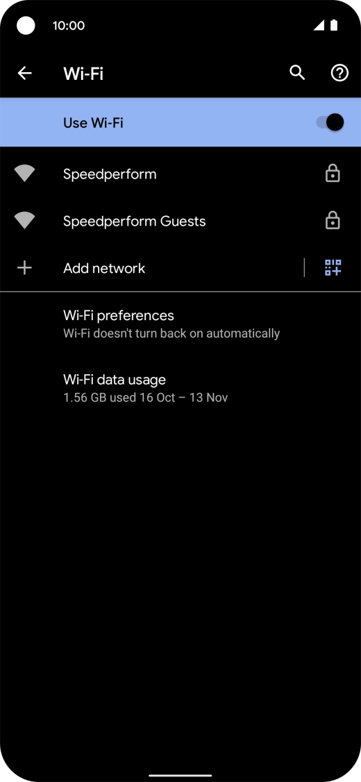 Press the required Wi-Fi network.