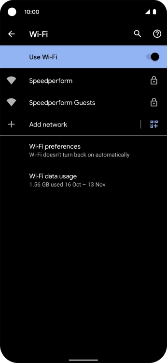 Press the required Wi-Fi network.